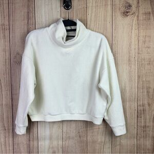 Madewell White Cowl Turtleneck Ribbed‎ Sweater